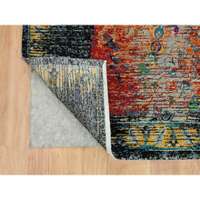 Load image into Gallery viewer, 10&#39;2&quot;x10&#39;2&quot; Metallic Orange, Ghazni Wool, Hand Knotted, Ancient Ottoman Erased Design, Square Oriental Rug FWR395424