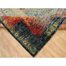 Load image into Gallery viewer, 10&#39;2&quot;x10&#39;2&quot; Metallic Orange, Ghazni Wool, Hand Knotted, Ancient Ottoman Erased Design, Square Oriental Rug FWR395424