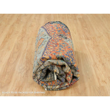 Load image into Gallery viewer, 10&#39;2&quot;x10&#39;2&quot; Metallic Orange, Ghazni Wool, Hand Knotted, Ancient Ottoman Erased Design, Square Oriental Rug FWR395424