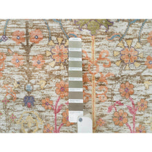 Load image into Gallery viewer, 4&#39;3&quot;x10&#39; Taupe, Directional Vase All Over Design, Silk With Textured Wool, Hand Knotted, Wide Runner Oriental Rug FWR395472