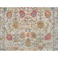 Load image into Gallery viewer, 4&#39;3&quot;x10&#39; Taupe, Directional Vase All Over Design, Silk With Textured Wool, Hand Knotted, Wide Runner Oriental Rug FWR395472