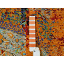 Load image into Gallery viewer, 4&#39;1&quot;x6&#39; Metallic Orange, Ancient Ottoman Erased Design, Ghazni Wool, Hand Knotted, Oriental Rug FWR395484