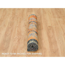 Load image into Gallery viewer, 4&#39;1&quot;x6&#39; Metallic Orange, Ancient Ottoman Erased Design, Ghazni Wool, Hand Knotted, Oriental Rug FWR395484