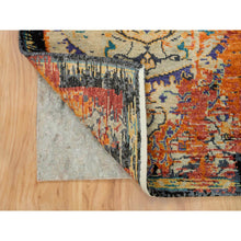 Load image into Gallery viewer, 2&#39;2&quot;x3&#39;1&quot; Metallic Orange, Hand Knotted, Ancient Ottoman Erased Design, Ghazni Wool, Mat Oriental Rug FWR395508