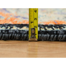 Load image into Gallery viewer, 2&#39;2&quot;x3&#39;1&quot; Metallic Orange, Hand Knotted, Ancient Ottoman Erased Design, Ghazni Wool, Mat Oriental Rug FWR395508