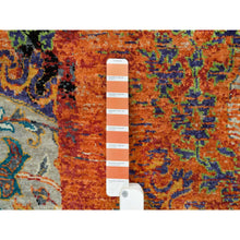 Load image into Gallery viewer, 8&#39;1&quot;x8&#39;1&quot; Metallic Orange, Ghazni Wool, Hand Knotted, Ancient Ottoman Erased Design, Round Oriental Rug FWR395514