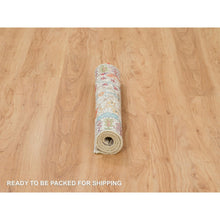 Load image into Gallery viewer, 2&#39;2&quot;x3&#39;1&quot; Taupe, Directional Vase All Over Design, Silk with Textured Wool, Hand Knotted, Mat Oriental Rug FWR395538
