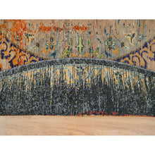 Load image into Gallery viewer, 10&#39;x10&#39; Metallic Orange, Ancient Ottoman Erased Design, Ghazni Wool, Hand Knotted, Round Oriental Rug FWR395544