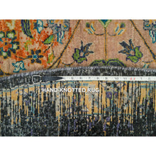 Load image into Gallery viewer, 10&#39;x10&#39; Metallic Orange, Ancient Ottoman Erased Design, Ghazni Wool, Hand Knotted, Round Oriental Rug FWR395544