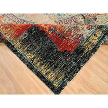Load image into Gallery viewer, 12&#39;1&quot;x12&#39;1&quot; Metallic Orange, Ghazni Wool, Hand Knotted, Ancient Ottoman Erased Design, Square Oriental Rug FWR395556