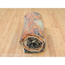 Load image into Gallery viewer, 12&#39;1&quot;x12&#39;1&quot; Metallic Orange, Ghazni Wool, Hand Knotted, Ancient Ottoman Erased Design, Square Oriental Rug FWR395556
