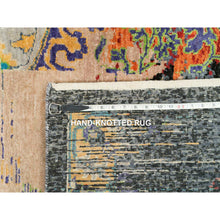 Load image into Gallery viewer, 12&#39;1&quot;x12&#39;1&quot; Metallic Orange, Ghazni Wool, Hand Knotted, Ancient Ottoman Erased Design, Square Oriental Rug FWR395556