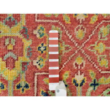 Load image into Gallery viewer, 14&#39;x16&#39;5&quot; Fire Brick Red, Sheared Low, 100% Wool, Hand Knotted, Antiqued Oushak Reimagined Repetitive Star And Rosette Design, Oversized Oriental Rug FWR395580