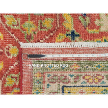 Load image into Gallery viewer, 14&#39;x16&#39;5&quot; Fire Brick Red, Sheared Low, 100% Wool, Hand Knotted, Antiqued Oushak Reimagined Repetitive Star And Rosette Design, Oversized Oriental Rug FWR395580