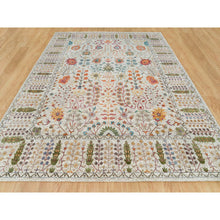 Load image into Gallery viewer, 12&#39;1&quot;x15&#39;4&quot; Taupe, Directional Vase All Over Design, Silk with Textured Wool, Hand Knotted, Oversized Oriental Rug FWR395616