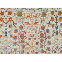 Load image into Gallery viewer, 12&#39;1&quot;x15&#39;4&quot; Taupe, Directional Vase All Over Design, Silk with Textured Wool, Hand Knotted, Oversized Oriental Rug FWR395616