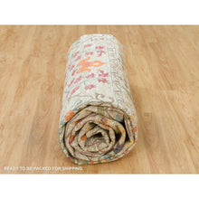 Load image into Gallery viewer, 12&#39;1&quot;x15&#39;4&quot; Taupe, Directional Vase All Over Design, Silk with Textured Wool, Hand Knotted, Oversized Oriental Rug FWR395616
