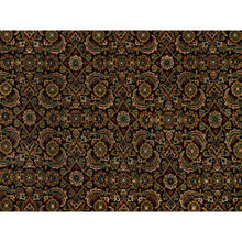Load image into Gallery viewer, 8&#39;1&quot;x10&#39;1&quot; Ink Black, Herati with All Over Design, Dense Weave, 175 KPSI, Pure Wool, Hand Knotted, Oriental Rug FWR395628