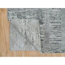 Load image into Gallery viewer, 3&#39;x5&#39;1&quot; Ash Gray, Modern Criss Cross Erased Design, Hand Spun Undyed Natural Wool, Hand Knotted, Oriental Rug FWR395766