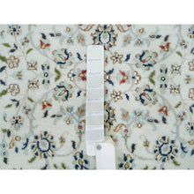 Load image into Gallery viewer, 2&#39;8&quot;x8&#39;4&quot; Powder White, Natural Wool, Hand Knotted, Nain With Center Medallion Flower Design, 250 Kpsi, Runner Oriental Rug FWR395910