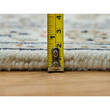 Load image into Gallery viewer, 2&#39;8&quot;x8&#39;4&quot; Powder White, Natural Wool, Hand Knotted, Nain With Center Medallion Flower Design, 250 Kpsi, Runner Oriental Rug FWR395910