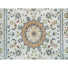 Load image into Gallery viewer, 2&#39;8&quot;x16&#39;7&quot; Powder White, 250 Kpsi, Pure Wool, Hand Knotted, Nain With All Over Flower Design, Xl Runner Oriental Rug FWR395958