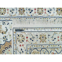 Load image into Gallery viewer, 2&#39;8&quot;x16&#39;7&quot; Powder White, 250 Kpsi, Pure Wool, Hand Knotted, Nain With All Over Flower Design, Xl Runner Oriental Rug FWR395958