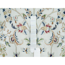 Load image into Gallery viewer, 6&#39;1&quot;x6&#39;1&quot; Powder White, 100% Wool, Hand Knotted, Nain With All Over Flower Design, 250 Kpsi, Round Oriental Rug FWR395970