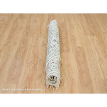 Load image into Gallery viewer, 6&#39;1&quot;x6&#39;1&quot; Powder White, 100% Wool, Hand Knotted, Nain With All Over Flower Design, 250 Kpsi, Round Oriental Rug FWR395970