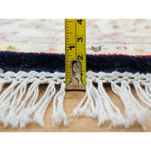 Load image into Gallery viewer, 6&#39;x6&#39; Midnight Blue, Soft Wool, Hand Knotted, Nain with All Over Flower Design, 250 KPSI, Round Oriental Rug FWR395976