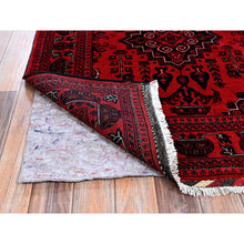 Load image into Gallery viewer, 5&#39;3&quot;x7&#39; Scarlet Red, Afghan Khamyab with Geometric Medallions Design, Hand Knotted, 100% Wool, Natural Dyes, Oriental Rug FWR3954