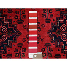 Load image into Gallery viewer, 5&#39;3&quot;x7&#39; Scarlet Red, Afghan Khamyab with Geometric Medallions Design, Hand Knotted, 100% Wool, Natural Dyes, Oriental Rug FWR3954