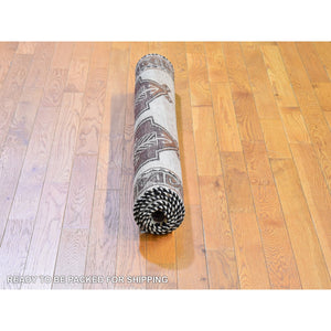 3'7"x6' Vintage Persian Gabbeh Signed with Geometric Medallions Pure Wool Hand Knotted Oriental Rug FWR396102