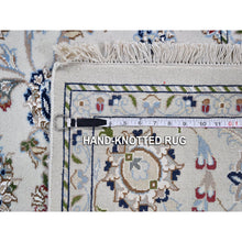 Load image into Gallery viewer, 6&#39;1&quot;x6&#39;1&quot; Ivory Wool 250 Kpsi All Over Flower Design Nain Hand Knotted Oriental Rug FWR396144