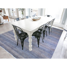 Load image into Gallery viewer, 9&#39;1&quot;x12&#39;2&quot; Denim Blue With Touches Of Orange Grass Design Wool And Silk Hand Knotted Oriental Rug FWR396318