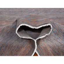 Load image into Gallery viewer, 9&#39;1&quot;x12&#39;2&quot; Denim Blue With Touches Of Orange Grass Design Wool And Silk Hand Knotted Oriental Rug FWR396318