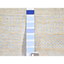 Load image into Gallery viewer, 8&#39;1&quot;x9&#39;8&quot; Yellow Hand Knotted Grass Design Wool And Silk Oriental Rug FWR396336