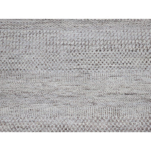 7'8"x10'3" Silver Grass Design Wool And Silk Hand Knotted Oriental Rug FWR396342
