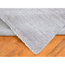 Load image into Gallery viewer, 7&#39;8&quot;x10&#39;3&quot; Silver Grass Design Wool And Silk Hand Knotted Oriental Rug FWR396342