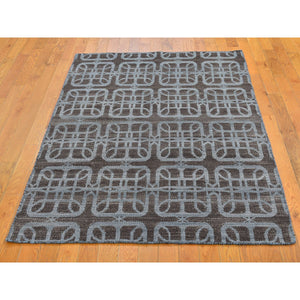 4'x6' Brown Hand Woven Flat Weave Pure Wool Reversible Kilim Oriental Rug FWR396402