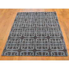 Load image into Gallery viewer, 4&#39;x6&#39; Brown Hand Woven Flat Weave Pure Wool Reversible Kilim Oriental Rug FWR396402
