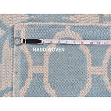 Load image into Gallery viewer, 2&#39;8&quot;x7&#39;10&quot; Light Blue Reversible Kilim Pure Wool Flat Weave Hand Woven Runner Oriental Rug FWR396564