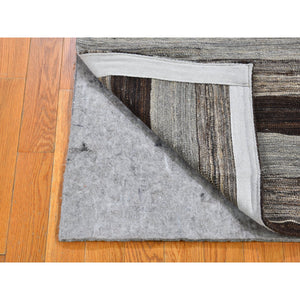 2'x3'1" Dark Brown Striped Design Flat Weave Afghan Kilim Hand Woven Mat Oriental Rug FWR396864