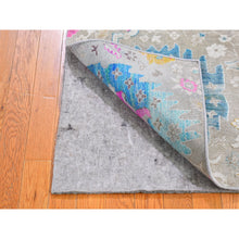 Load image into Gallery viewer, 2&#39;x3&#39;1&quot; Colorful Sari Silk with Textured Wool Oushak Influence Hand Knotted Mat Oriental Rug FWR396870