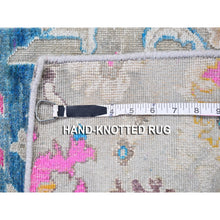 Load image into Gallery viewer, 2&#39;1&quot;x3&#39; Colorful Sari Silk With Textured Wool Oushak Influence Hand Knotted Mat Oriental Rug FWR396876