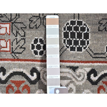 Load image into Gallery viewer, 2&#39;1&quot;x2&#39;2&quot; Gray Khotan Design Sampler 100% Wool Tribal Design Hand Knotted Oriental Rug FWR396996