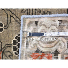 Load image into Gallery viewer, 2&#39;1&quot;x2&#39;2&quot; Gray Khotan Design Sampler 100% Wool Tribal Design Hand Knotted Oriental Rug FWR396996