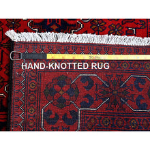 Load image into Gallery viewer, 5&#39;x7&#39; Chili Red, Hand Knotted, Afghan Khamyab with Geometric Medallions Design, Pure Wool, Natural Dyes, Oriental Rug FWR3942
