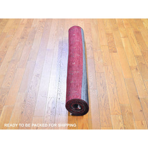 4'x6'1" Charcoal Black Modern Striped Gabbeh Natural Wool Hand Loomed Oriental Rug FWR397434