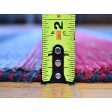 Load image into Gallery viewer, 4&#39;x6&#39;1&quot; Charcoal Black Modern Striped Gabbeh Natural Wool Hand Loomed Oriental Rug FWR397434